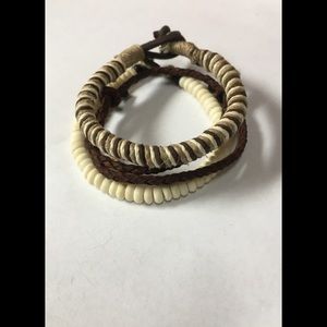 Recycled Jute  & Leather Cord w/Aluminum Closure